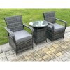 Fimous Rattan Garden Furniture Dining Set Table And Chairs Wicker Patio Outdoor 2 chairs plus small round table
