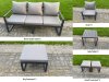 Fimous 9 Piece Garden Furniture Set 11-Seater Aluminium Outdoor Dining Set with Adjustable Rising Lifting Dining Table & Cushions Side Table 3 Footstools Dark Grey
