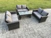 Fimous 6 Seater Rattan Wicker Garden Furniture Patio Conservatory Sofa Set with Coffee Table Double Seater Sofa