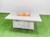 Fimous Outdoor Rattan Garden Furniture Set Patio 6 Chairs Plus Gas Fire Pit Table Sets Light Grey Mixed