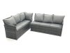Fimous 11 Seat Rattan Garden Furniture Corner Sofa Set Outdoor Patio Sofa Chair Table Set with 2 Small Footstools Big Footstool Dark Grey Mixed