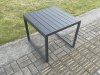 Fimous Aluminium 7 Seater Outdoor Garden Furniture Lounge Sofa Set Gas Fire Pit Dining Table with Big Footstool 2 Side Tables Dark Grey