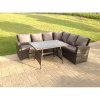 Fimous High Back Grey Mixed Outdoor garden furniture Rattan Corner Sofa Dining Set Table 6 Seater right corner