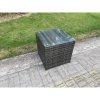 Fimous 9 Seater Outdoor Lounge Sofa Set Wicker PE Rattan Garden Furniture Set with Oblong Coffee Table Side Table Dark Grey Mixed