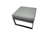 Fimous Outdoor Garden Furniture Set Aluminium Lounge 3 Seat Sofa Oblong Coffee Table Sets with 4 Stools Dark Grey