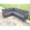 Fimous 9 Seater High Back Rattan Garden Furniture Set Corner Sofa With Square Coffee Table Footstool With Chair