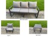 Fimous Garden Aluminium Furniture Set Dark Grey 8 Seater Outdoor Patio Adjustable Rising Lifting Dining Table with 2 Chairs Side Table Dark Grey