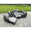 Fimous 9 Seater Rattan Garden Furniture Set Outdoor Patio Sofa, Table and Chairs Garden Table Footstools Ideal for Pool Side, Balcony, Outdoor and indoor Conservatory Patio Set