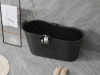 Fimous Bathtub Adults Freestanding Bath for Hot Bath and Ice Bath for Small Bathroom Black