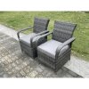 Fimous Rattan Garden Furniture Dining Set Table And Chairs PE Wicker Patio Outdoor 4 Chairs Plus Square Table