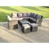 Fimous 9 Seater High Back Rattan Garden Furniture Set Corner Sofa With Square Coffee Table Stools With Chair