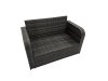 Fimous Rattan Garden Outdoor Furniture Set Love Sofa Reclining Chair Square Coffee Table Set with 4 Stools Side Table Dark Grey Mixed