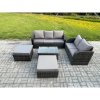 Fimous 7 Seater Rattan Wicker Garden Furniture Patio Conservatory Sofa Set with Rectangular Coffee Table 3 Seater Sofa Love Sofa 2 Big Footstool