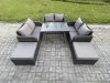 Fimous Garden Furniture Sets 8 Seater Rattan Furniture Manual Wicker Patio Sofa Patio Conversation Set with 2 Big Footstool Dark Grey Mixed