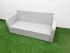 Fimous Outdoor Garden Furniture Sets 8 Seater Wicker Rattan Furniture Sofa Sets with Oblong Coffee Table high Back Lounge Sofa 2 Big Footstool Side Table Light Grey