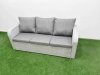 Fimous PE Rattan Garden Furniture Set Reclining Chair Sofa Lounge Sofa Set Rectangular Coffee Table 2 Big Footstool Light Grey
