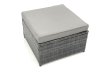 Fimous Outdoor Garden Furniture Set 6 Pieces Rattan Sofa Set with Coffee Table 2 Big Footstools Dark Grey Mixed