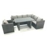 Fimous Lounge Rattan Corner Sofa Set Outdoor Garden Furniture Rectangular Dining Table Chair