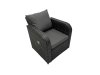 Fimous Outdoor Love Sofa Reclining Chair Coffee Table Set Garden Rattan Furniture Set 8 Seater with 4 Stools Dark Grey