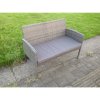 2 Seater Rattan Love Sofa Seat Double Chair Outdoor Garden Furniture With Cushion