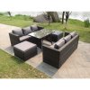 Fimous 8 Seater Lounge Rattan Sofa Dining Table Outdoor Garden Furniture