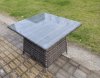 Fimous Wicker PE Outdoor Rattan Garden Furniture Arm Chair And Table Dining Sets 4 Seater Square Dining Table Dark Grey Mixed