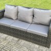 Fimous High Back 3 Seater Rattan Sofa Patio Outdoor Garden Furniture With Cushion