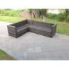 Fimous 8 Seater Grey Rattan Corner Sofa Set Coffee Oblong Coffee Table Outdoor Garden Furniture Patio