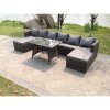 Fimous Lounge Rattan Garden Furniture Sets Dining Table And 2 PC Big Footstools