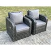 Fimous PE Rattan Garden Furniture Set Adjustable Chair Sofa Lounge Sofa Set Square Coffee Table