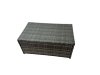 Fimous Outdoor Rattan Rectangular Coffee Table Corner Sofa Sets Garden Furniture Set with 2 Big Stools Dark Grey Mixed
