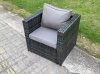 Fimous 5 Seater Wicker Rattan Garden Furniture Rising Table Sets Dark Grey Mix