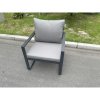 Fimous Aluminum Outdoor Garden Furniture Single Arm Chair Sofa With Seat And Back Cushion Dark Grey