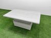 Fimous 8 PCs Rising Dining Table Set Reclining Chair Inclining Love Sofa Seat 2 Big Footstool 2 Small Stool Light Grey