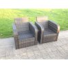 Fimous Rattan Garden Furniture Set Adjustable Chair Sofa Double Love Seat 2 Seater Sofa Oblong Black Glass Dining Table