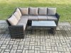 Fimous 6 Seat Rattan Garden Furniture Corner Sofa Set Outdoor Patio Sofa Table Set Dark Grey Mixed