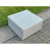 Fimous Light Grey Rattan Square Tea Coffee Table Outdoor Garden Patio Furniture With Clear Tempered Glass