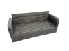 Fimous Garden Outdoor Rattan Furniture Set Rattan Love Sofa 3 Seater Sofa with 2 Big Footstools Side Table Dark Grey Mixed