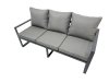 Fimous 4 Seat Outdoor Garden Furniture Set Aluminium Lounge 3 Seat Sofa Gas Fire Pit Table Sets with Chair Dark Grey
