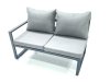 Fimous Aluminum Outdoor Garden Furniture Set Corner Sofa Chair 2 Small Footstool Adjustable Rising Lifting Dining Table Sets Dark Grey