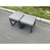 Fimous Aluminum 2 PC Small Footstool Outdoor Garden Furniture With Seat Cushion Patio Furniture Dark Grey