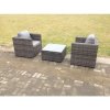Fimous Rattan Garden Furniture Chairs Square Coffee Table Set