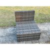 Fimous Outdoor Rattan Armless Sofa Chair Garden Furniture With Seat and Back Cushion Dark Grey Mixed