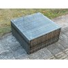 Fimous Dark Grey Mixed Square Rattan Coffee Table Tea Table Outdoor Garden Furniture Accessory