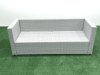 Fimous Wicker PE Rattan Sofa Garden Furniture Set with Oblong Coffee Table Armchair Big Footstool Light Grey Mixed