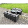 Fimous Wicker PE Rattan Garden Dining Set Outdoor Furniture Sofa with Patio Dining Table Dark Grey Mixed