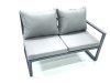 Fimous Aluminum Outdoor Garden Furniture Set Corner Sofa 3 Chairs Adjustable Rising Lifting Dining Table Sets Dark Grey