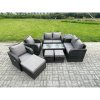 Fimous 9 Seater Rattan Garden Furniture Set Outdoor Patio Sofa, Table and Chairs Coffee Table 3 Footstools Ideal for Pool Side, Balcony, Outdoor and indoor Conservatory Patio Set