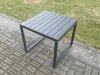 Fimous Aluminium 5 Pieces Outdoor Garden Furniture Lounge Sofa Set with Oblong Coffee Table Big Footstool Side Table Dark Grey