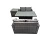Fimous 4 Seat Outdoor Wicker PE Rattan Garden Furniture Set Dining Table Sofa Sets with Side Table Dark Grey Mixed